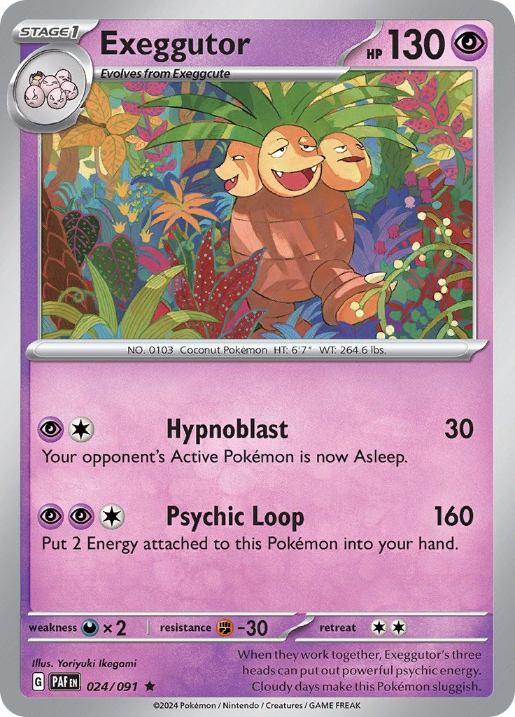exeggcute pokemon card value Exeggutor (024/091) [Scarlet & Violet: Paldean Fates]