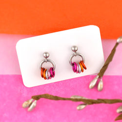Lesbian Pride - Tiny Hoop Flag Earring