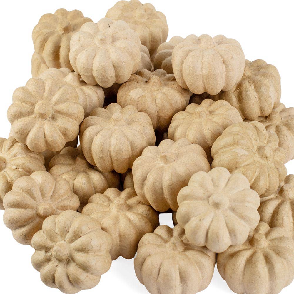 Paper Mache Pumpkin - 2-1/2" H x 3-1/4" dia