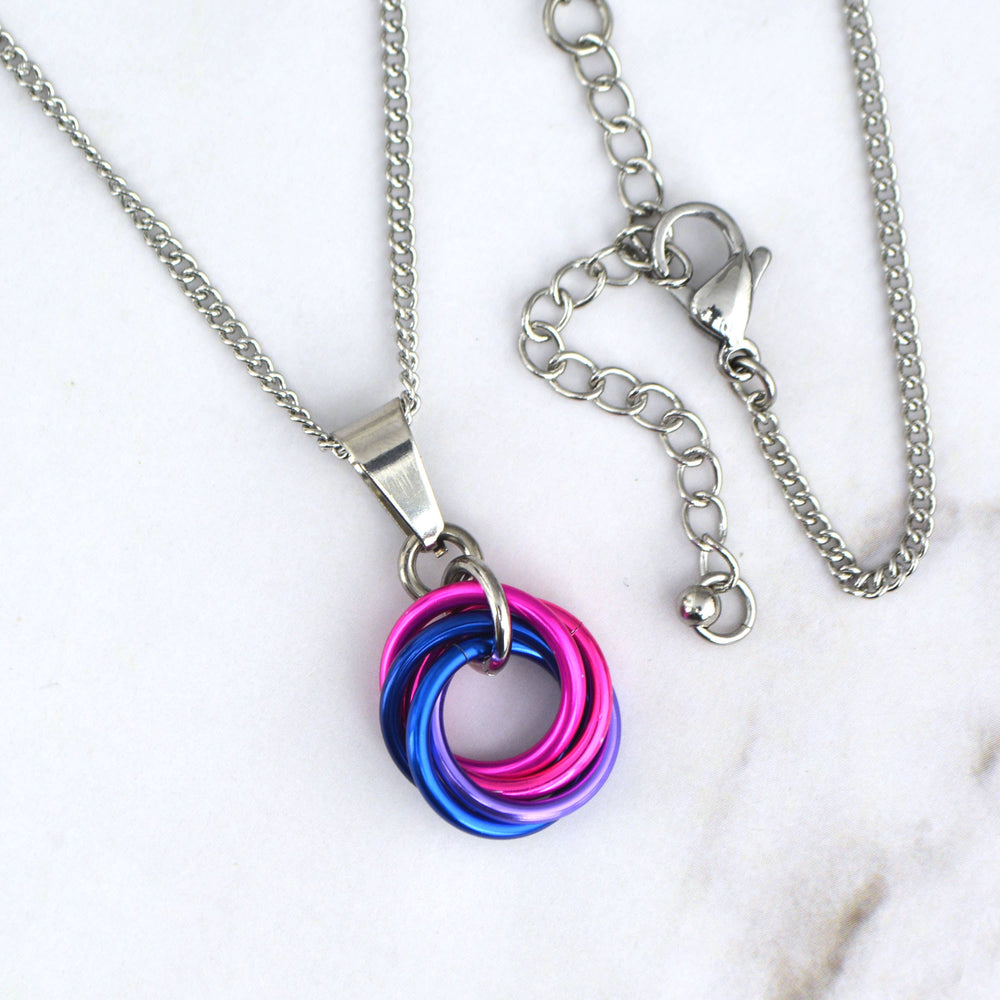 Bisexual Pride Pendant - Small Swirl