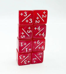 +1/+1 Pearl Red Counters for Magic - Set of 8