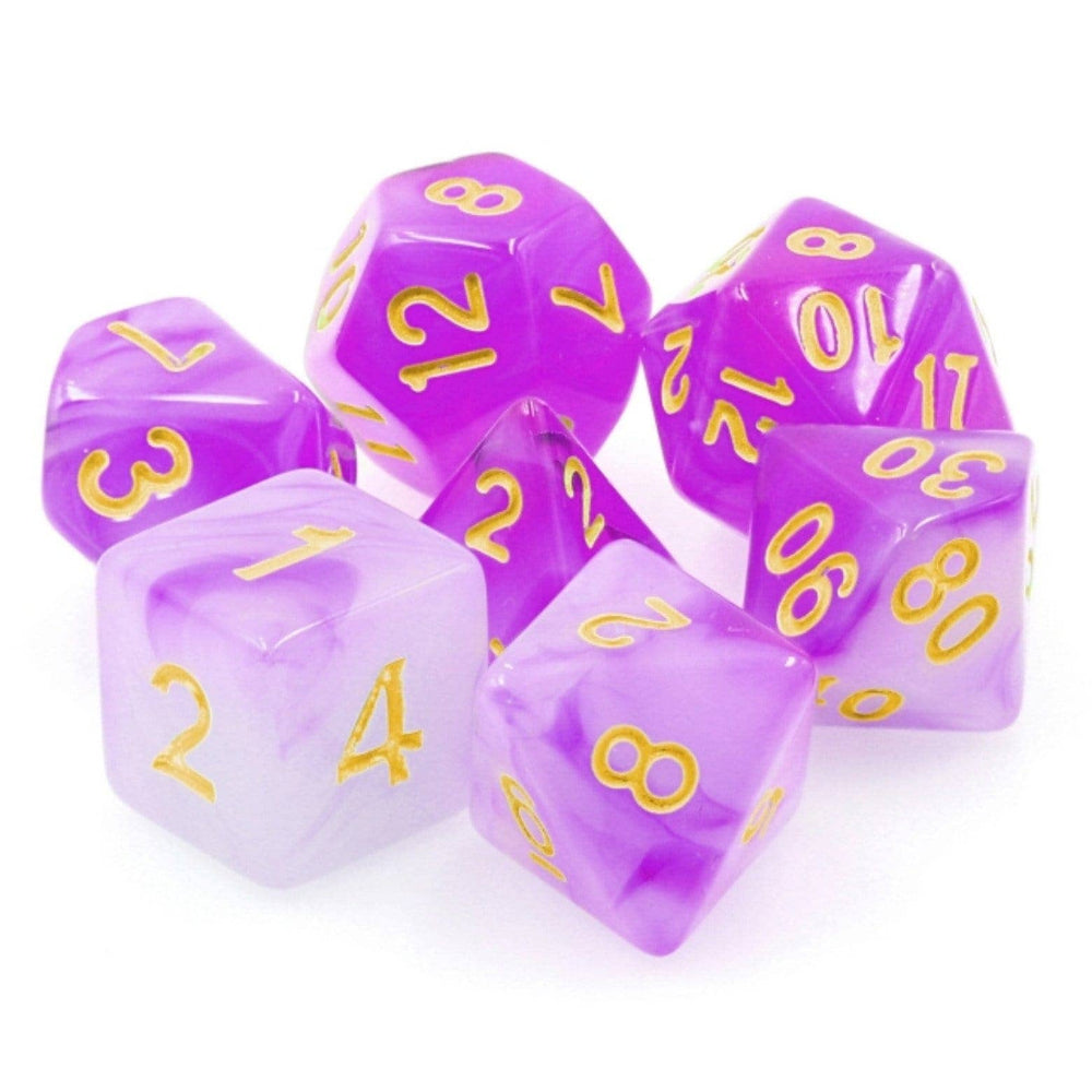 Purple Milky RPG Dice Set