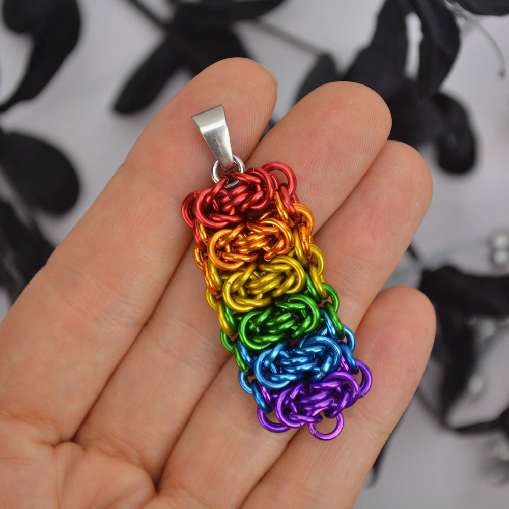 LGBTQ Rainbow Pride Flag - Rectangle Pendant