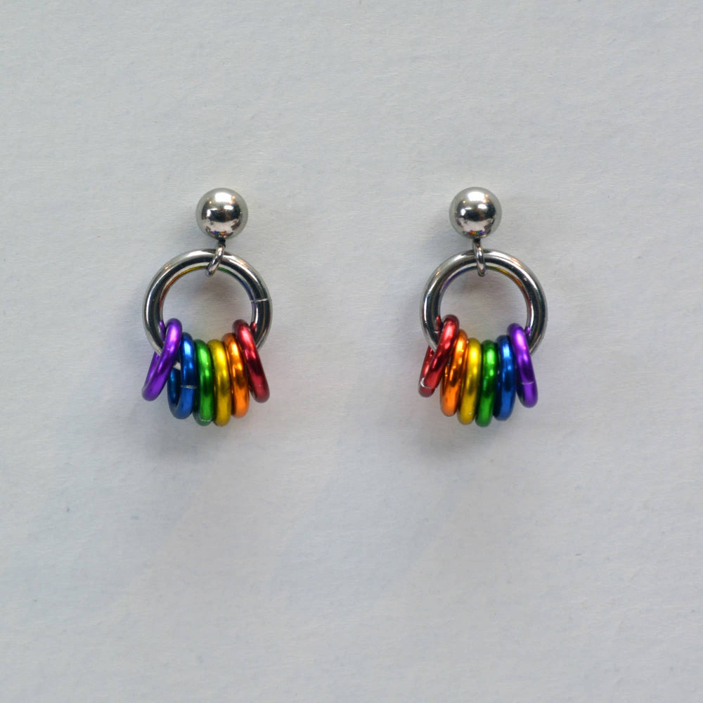 LGBTQ Rainbow Pride - Tiny Hoop Flag Earring