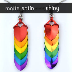 LGBTQ Rainbow Pride - Long Chevron Pendant: Shiny