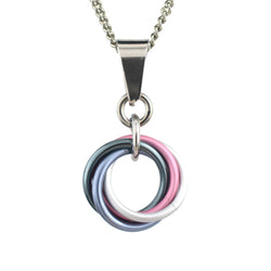 LGBTQ Pride Small Swirl Pendant - 24+ Flags: Pansexual