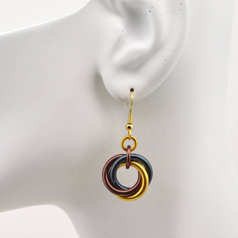 Knotted Metal Large Knot Earring - Steampunk