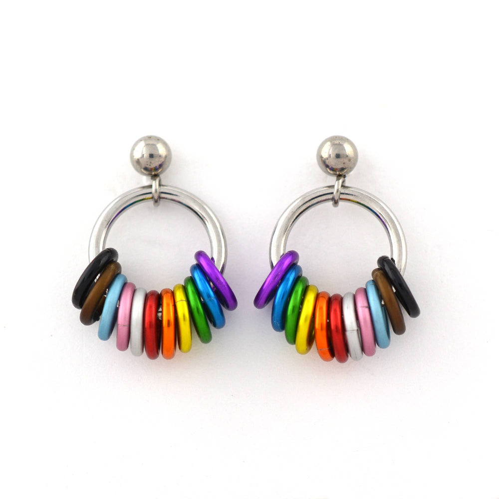 LGBTQ Progress Pride - Small Hoop Earring on Post