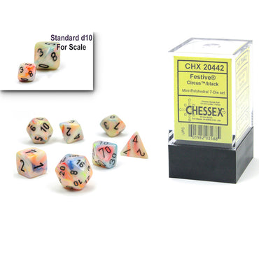 Chessex 7-Die Set Mini Festive - Circus/Black