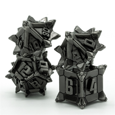 Warrior's Flail: Silver - Metal RPG Dice Set