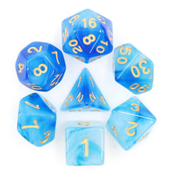 Blue Milky RPG Dice Set