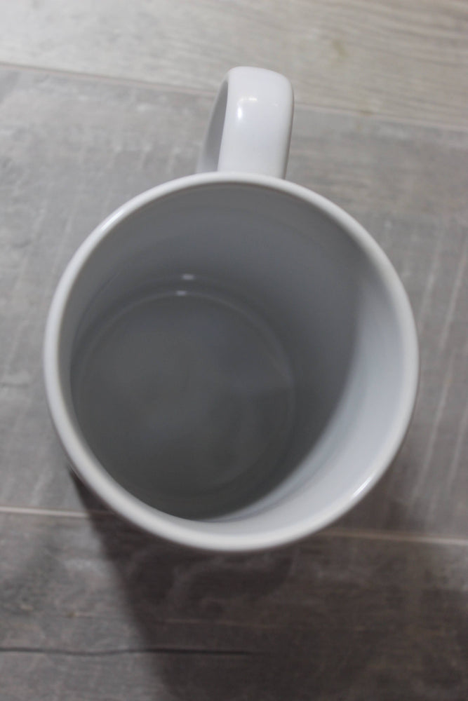 If you speak before coffee roll // 15 Oz. Ceramic Mug: White Handle