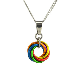 LGBTQ Pride Small Swirl Pendant - 24+ Flags: Lesbian