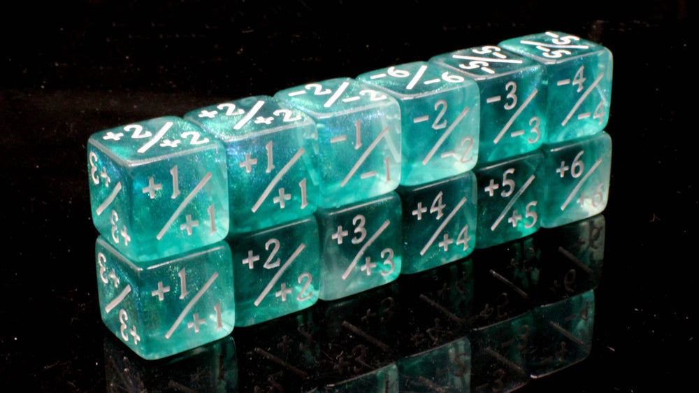 +/- Counter Dice 12ct Set - Galaxy - Galactic Blast