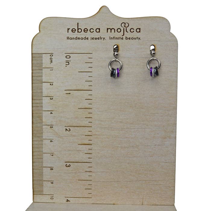 Asexual Pride Flag - Tiny Chainmaille Earring