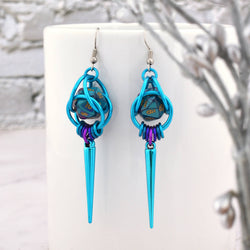 D20 Dice Earrings with Spike - Magical Butterfly
