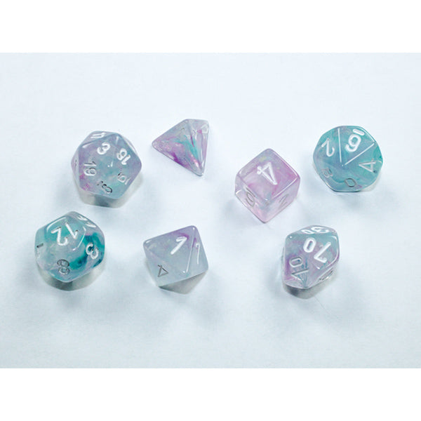 Chessex 7-Die Set Mini Nebula - Wisteria/White