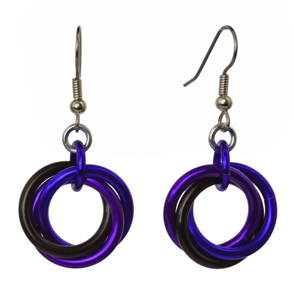 Knotted Metal Large Knot Earring - Purple Goth
