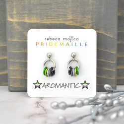 Aromantic Pride Flag - Tiny Chainmaille Earring