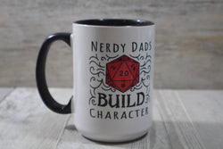 DnD Nerdy Dads //15 oz. Ceramic Mug: White Handle