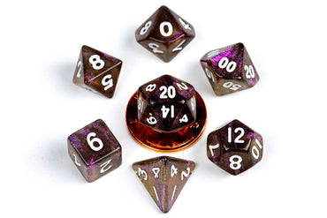 10mm Mini Dice Acrylic Polyhedral Set (24 Options): Stardust Supervolcano