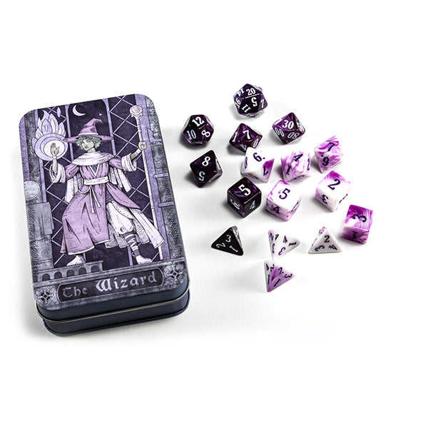 RPG Class Dice Tin - Wizard Set (16 Dice)