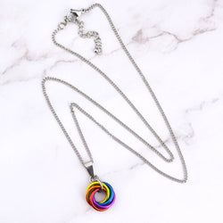 LGBTQ Pride Small Swirl Pendant - 24+ Flags: Asexual