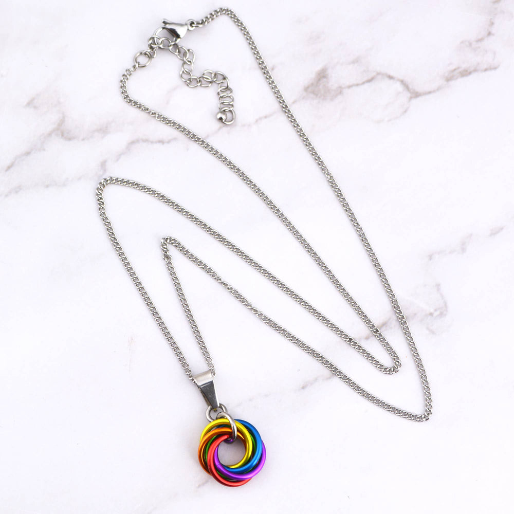 LGBTQ Pride Small Swirl Pendant - 24+ Flags: Agender