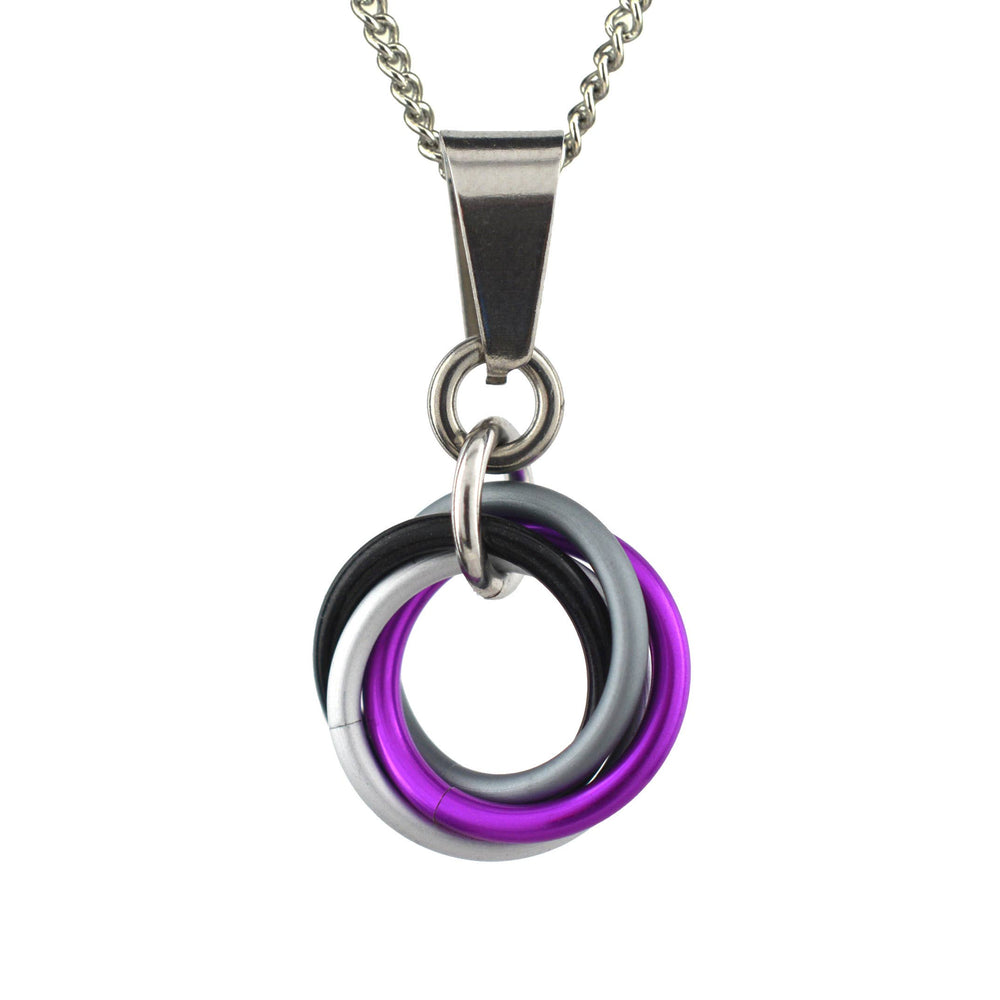LGBTQ Pride Small Swirl Pendant - 24+ Flags: Asexual