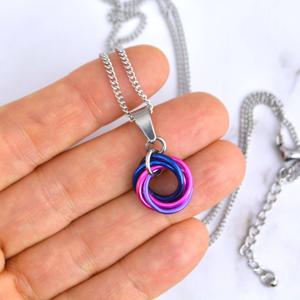 Bisexual Pride Pendant - Small Swirl