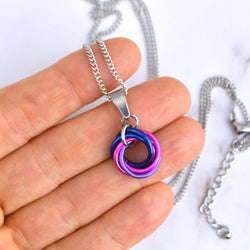 Bisexual Pride Pendant - Small Swirl
