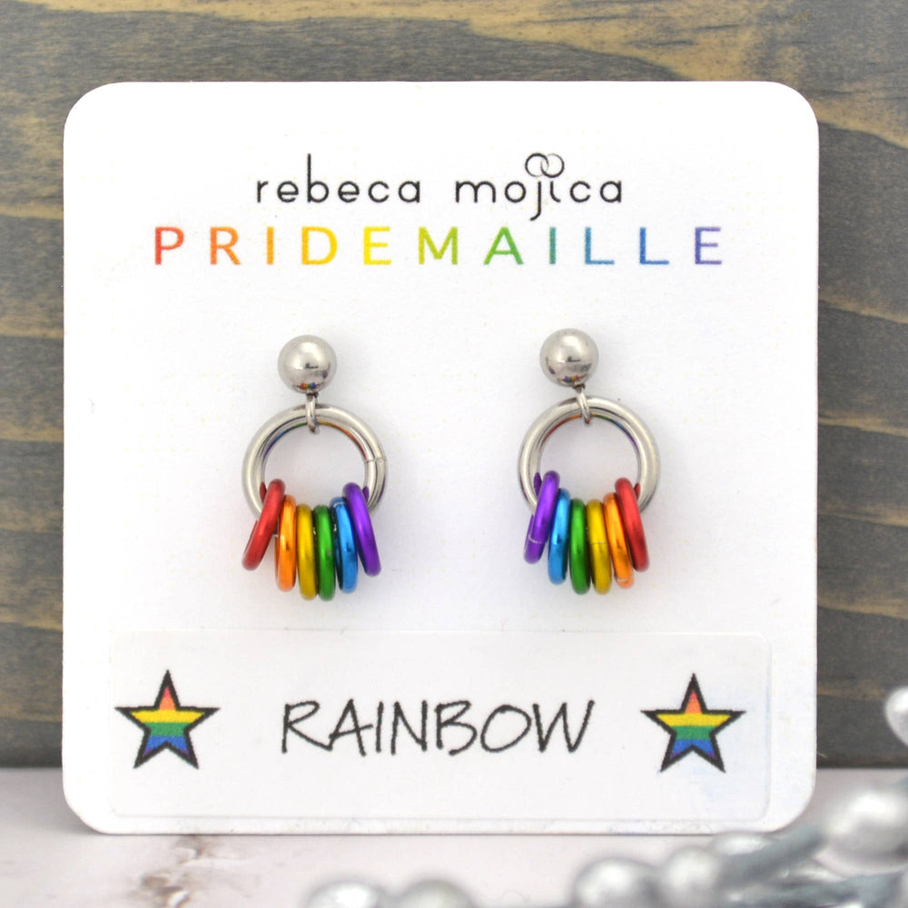LGBTQ Rainbow Pride - Tiny Hoop Flag Earring