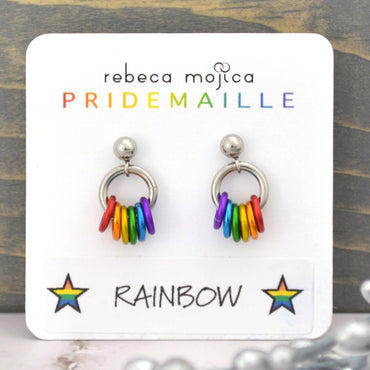 LGBTQ Rainbow Pride - Tiny Hoop Flag Earring