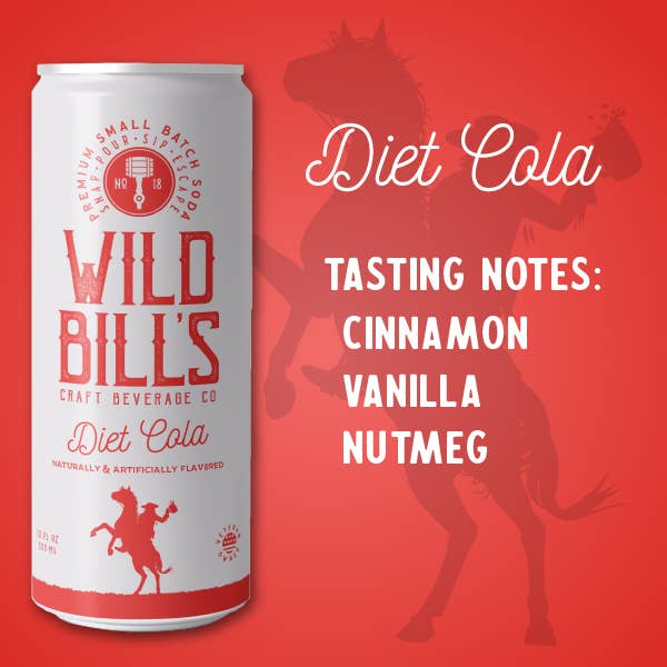 Wild Bill's - Diet Cola: Premium Zero Sugar Craft Soda