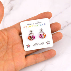 Lesbian Pride - Tiny Hoop Flag Earring