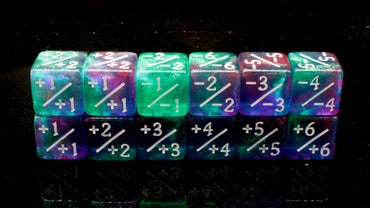 +/- Counter Dice 12ct Set - Galaxy - Cosmic Stardust