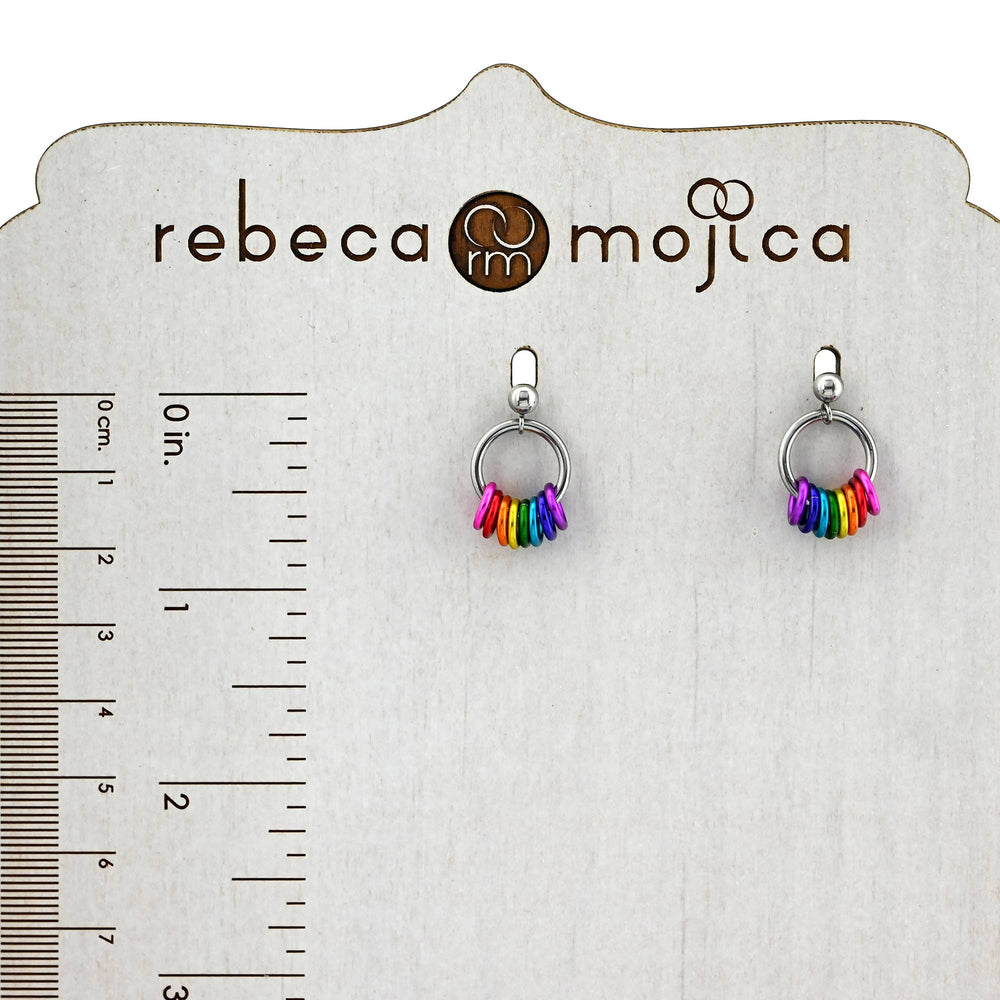 Original 8-Color Pride Rainbow - Small Hoop Post Earring