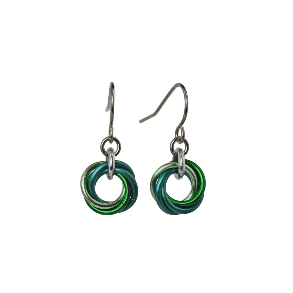 Knotted Metal Mini Earring - Shades of Green