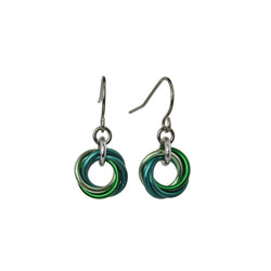 Knotted Metal Mini Earring - Shades of Green