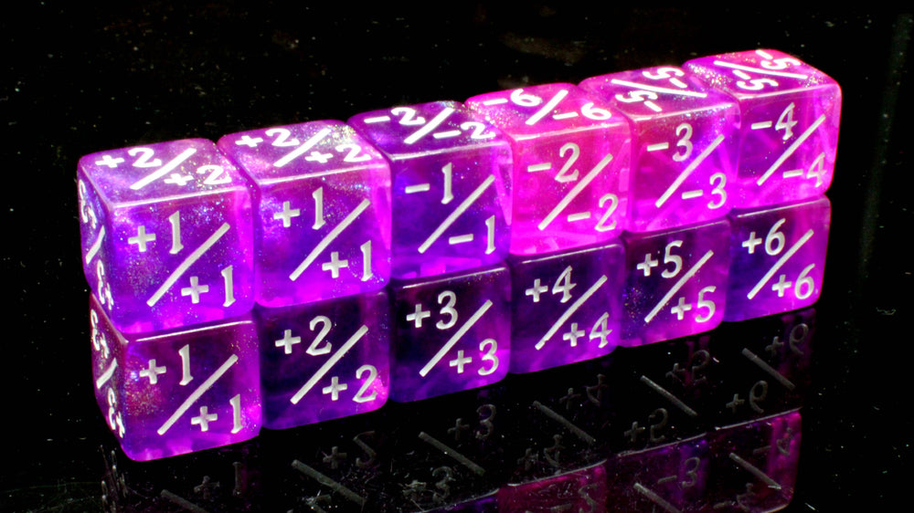 +/- Counter Dice 12ct Set - Galaxy - Majestic Cosmos