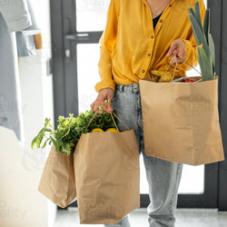 12x7x13 Large Kraft Paper Gift Bags w/Twine Handles: 100pcs