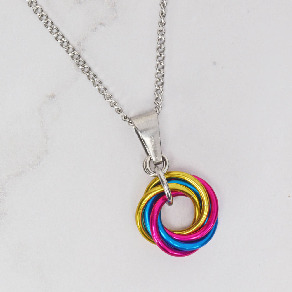 LGBTQ Pride Small Swirl Pendant - 24+ Flags: Pansexual
