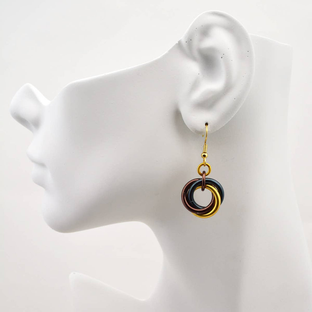 Knotted Metal Large Knot Earring - Steampunk