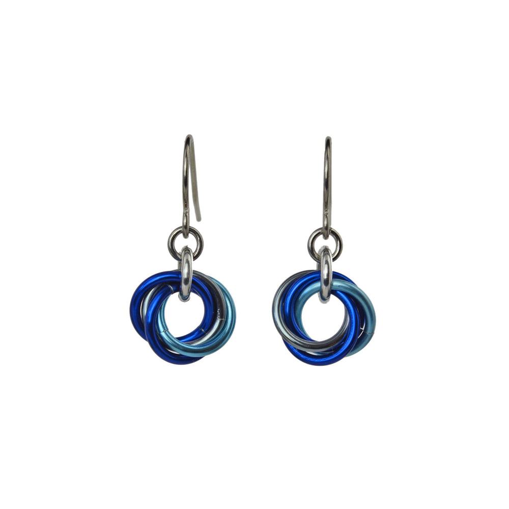 Knotted Metal Mini Earring - Blue Slate
