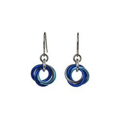 Knotted Metal Mini Earring - Blue Slate