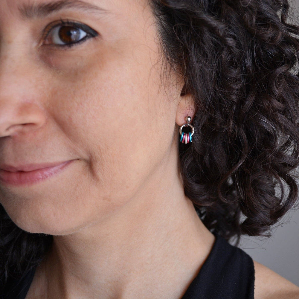 Transgender Pride - Tiny Hoop Flag Earring: Bold