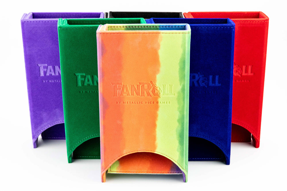 Fold Up Dice Towers for Random DND Dice Rolls (6 colors): Watercolor Rainbow