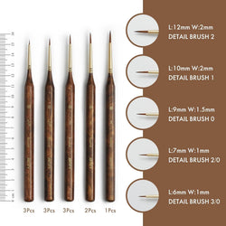 Extreme Detail Paint Brushes for Miniature, Round Tip Nylon: 10 Pcs