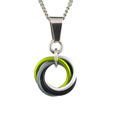 LGBTQ Pride Small Swirl Pendant - 24+ Flags: Agender