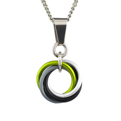 LGBTQ Pride Small Swirl Pendant - 24+ Flags: Transgender (light)